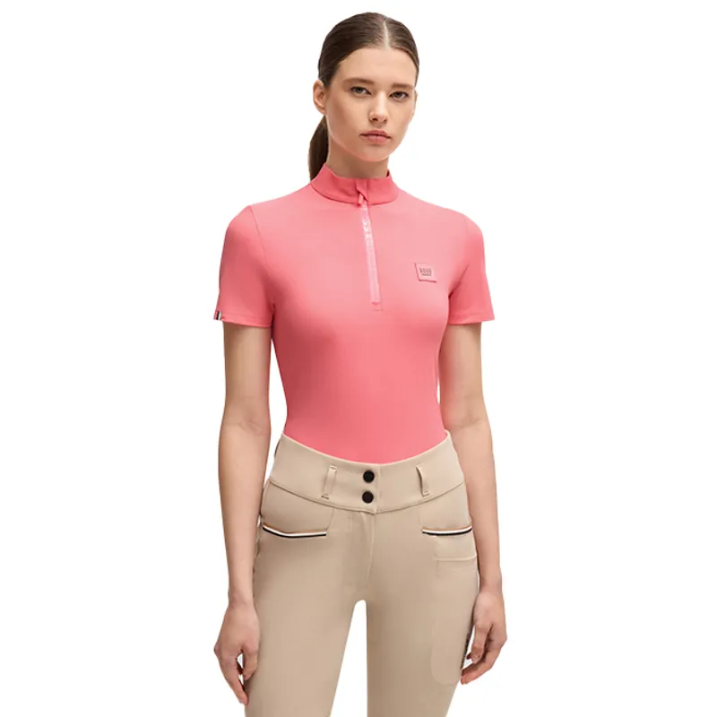 BOSS Equestrian Maira Ladies Half Zip Training Shirt - Pink Stripes
