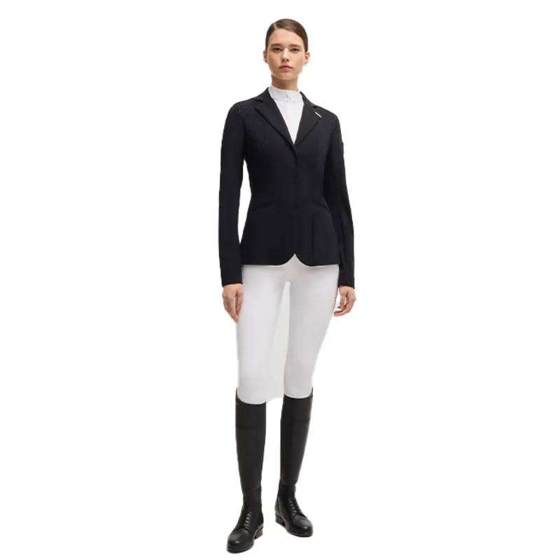 BOSS Equestrian Maira Ladies Half Zip Training Shirt - White Stripes-4