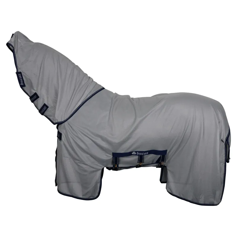 Bucas Buzz-Off X Full Neck Big Neck Fly Rug - Silver-7