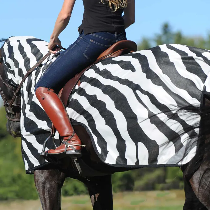 Bucas Buzz-Off Riding Rug - Zebra Print-5