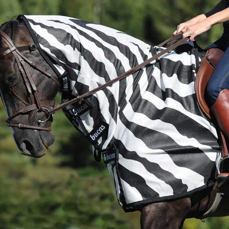 Bucas Buzz-Off Riding Rug - Zebra Print-4