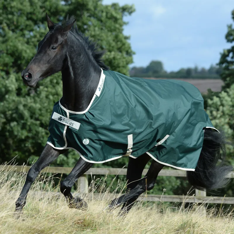 Bucas Green-Line 100g Standard Neck Turnout Rug - Green/Cream