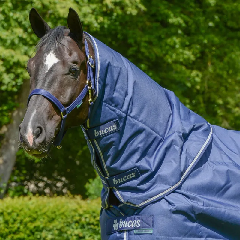 Bucas Quilt Combi 150g Stable Neck Cover - Navy/Silver