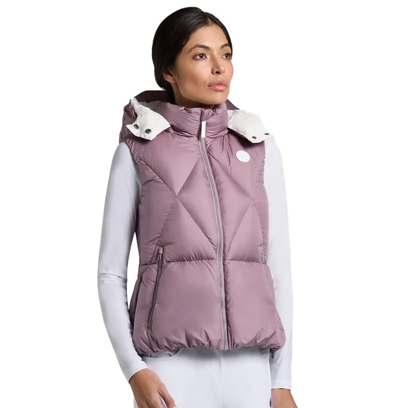 Cavalleria Toscana Down Padded Womens Hooded Gilet - Grape Shake