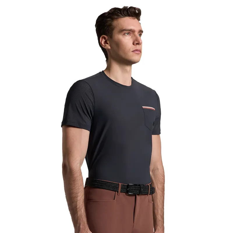 Cavalleria Toscana Pocket Mens Tech Tee - Charcoal