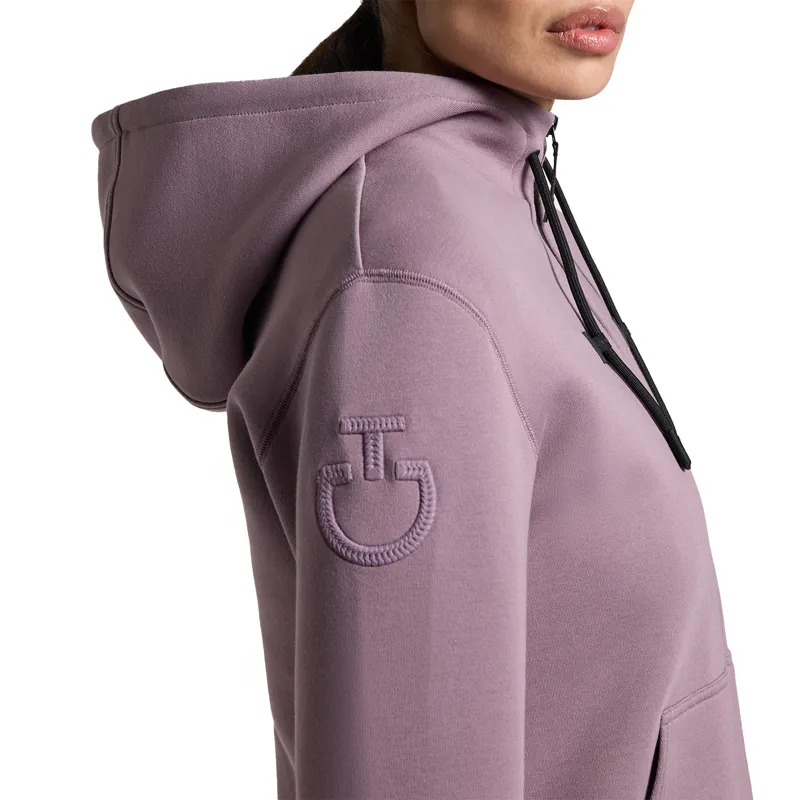 Cavalleria Toscana Womens Cotton Zip Up Hoodie - Grape Shake-2