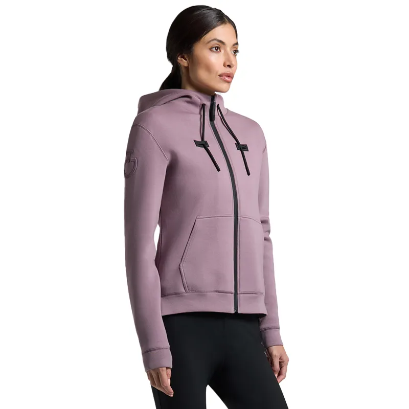 Cavalleria Toscana Womens Cotton Zip Up Hoodie - Grape Shake