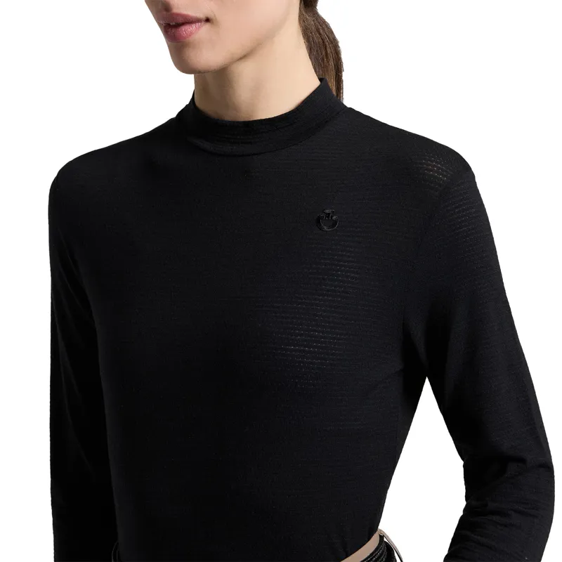 Cavalleria Toscana Womens Tech Wool Long Sleeve Top - Black-2