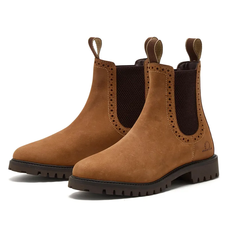Chatham Moreton Womens Leather Brogue Chelsea Boots - Tan
