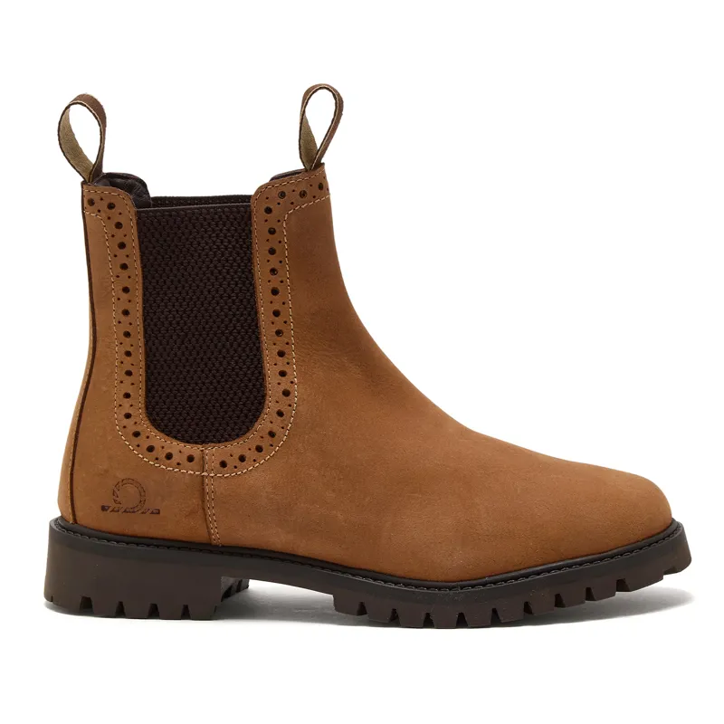 Chatham Moreton Womens Leather Brogue Chelsea Boots - Tan-3