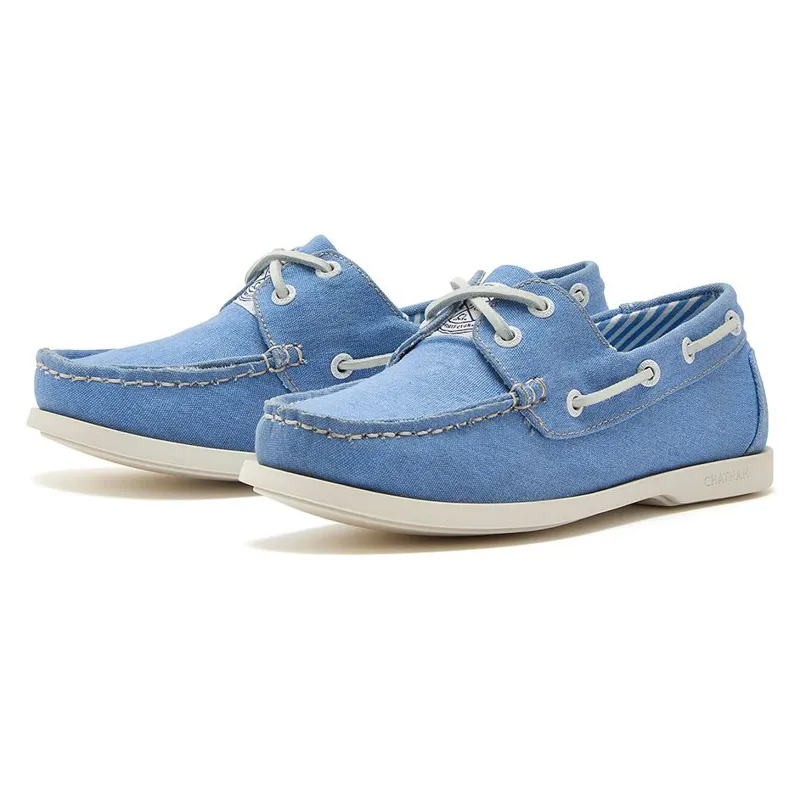 Chatham x Joules Jetty Lady Canvas Boat Shoes - Blue