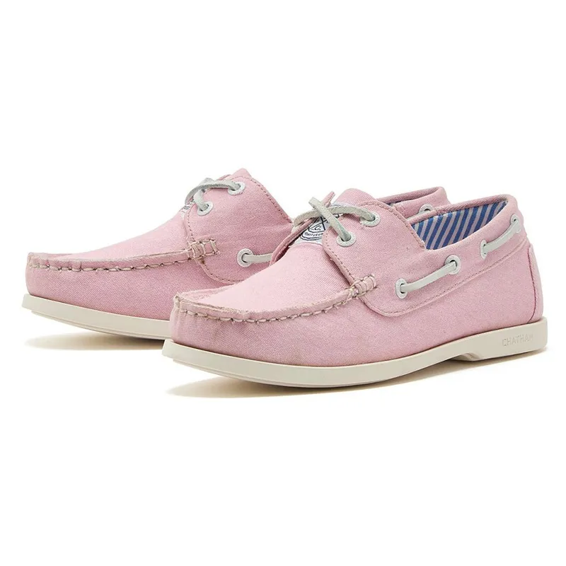 Chatham x Joules Jetty Lady Canvas Boat Shoes - Pink