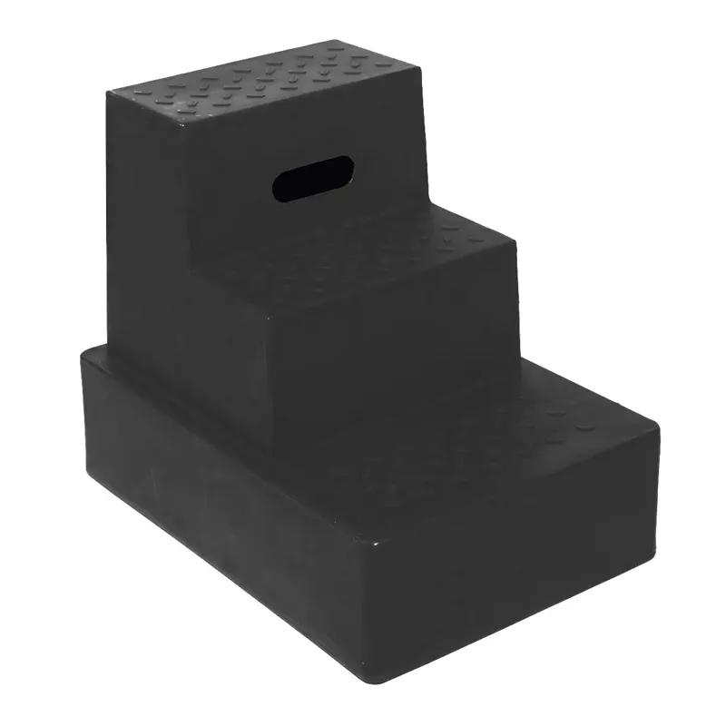 Classic Showjumps Standard Three Tread Mounting Block - Black