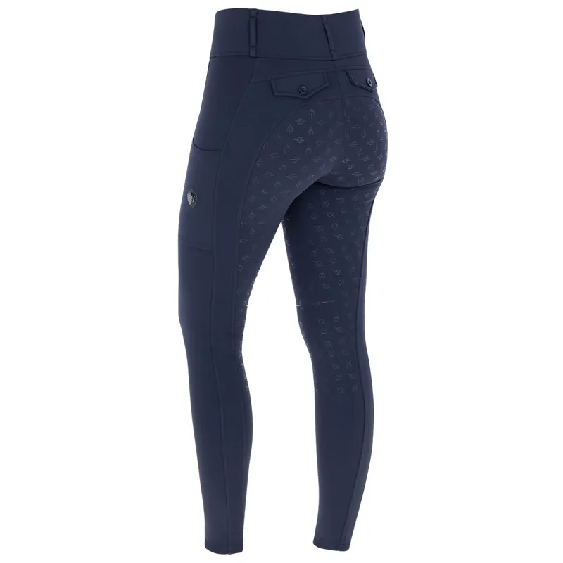 Covalliero Full Grip Junior Winter Riding Tights - Dark Navy-1