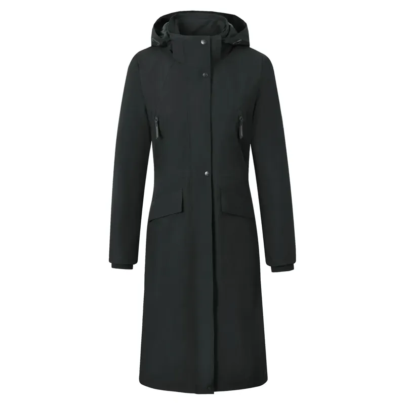 Covalliero Waterproof Womens Long Raincoat - Black