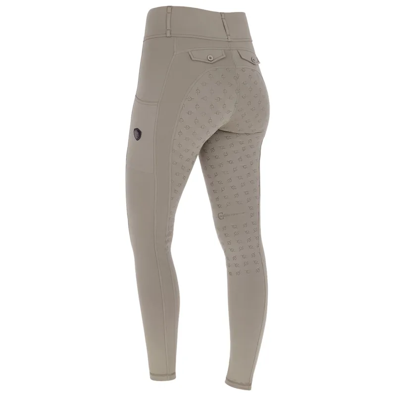 Covalliero Full Grip Junior Winter Riding Tights - Taupe-3