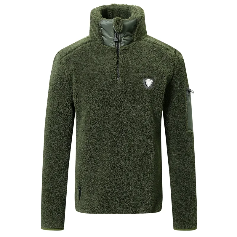 Covalliero Teddy Fleece Junior Quarter Zip Sweater - Opal Green