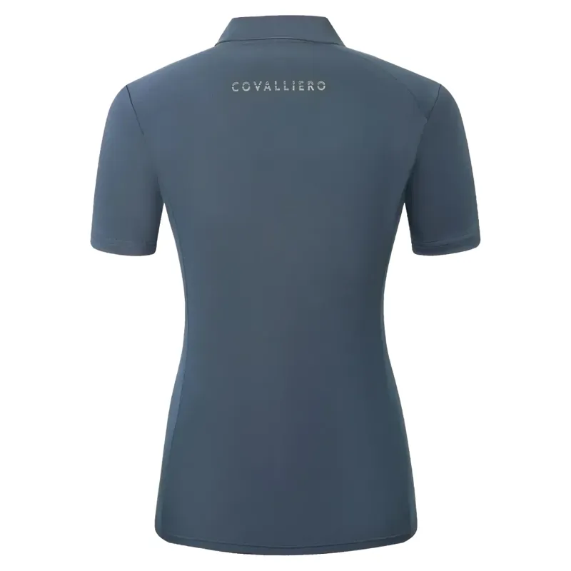 Covalliero Zip Womens Polo Shirt - Dark Navy-2