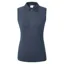 Covalliero Zip Womens Sleeveless Polo Top - Dark Navy