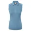 Covalliero Zip Womens Sleeveless Polo Top - Smoked Blue