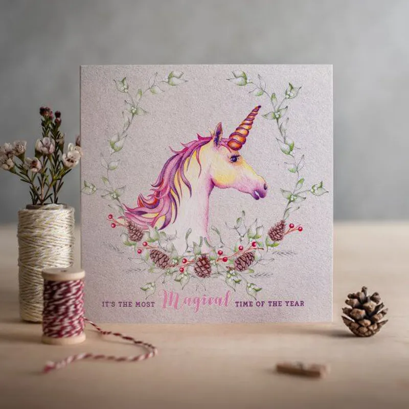 Deckled Edge Christmas Card - Magical Christmas