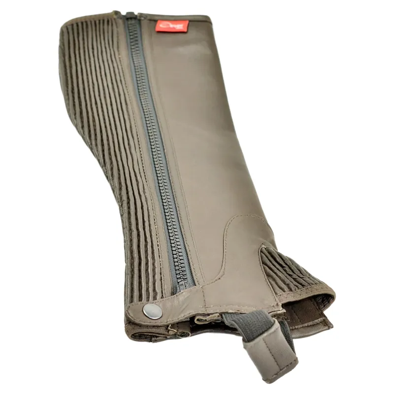Dever Adult Unisex Leather Half Chaps - Brown-1