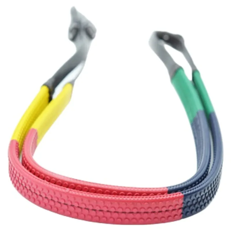 Dever Ascot Rubber Grip Rainbow Reins - Brown-1