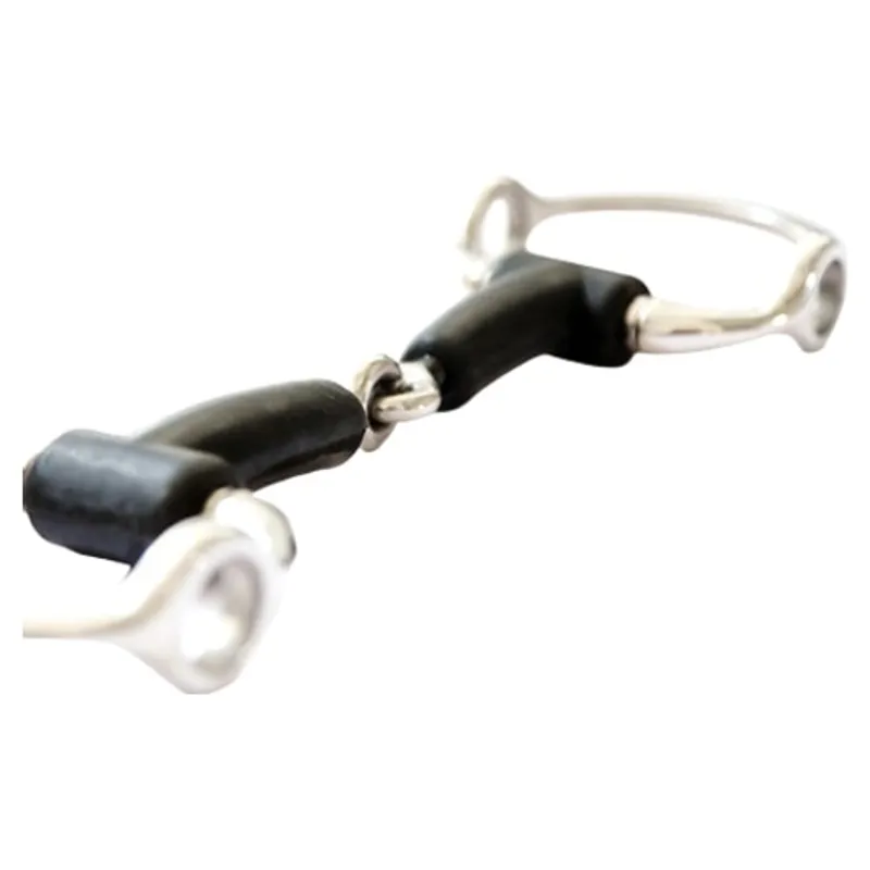 Dever Rubber Covered Single Jointed Eggbutt Cheltenham Gag Bit-2