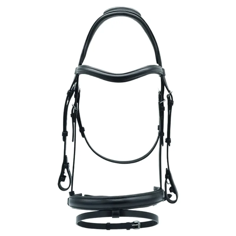 Dever Platinum Comfort Shaped Dressage Bridle - Black-1