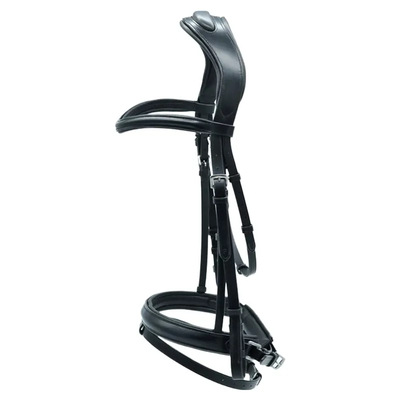 Dever Platinum Comfort Shaped Dressage Bridle - Black-3