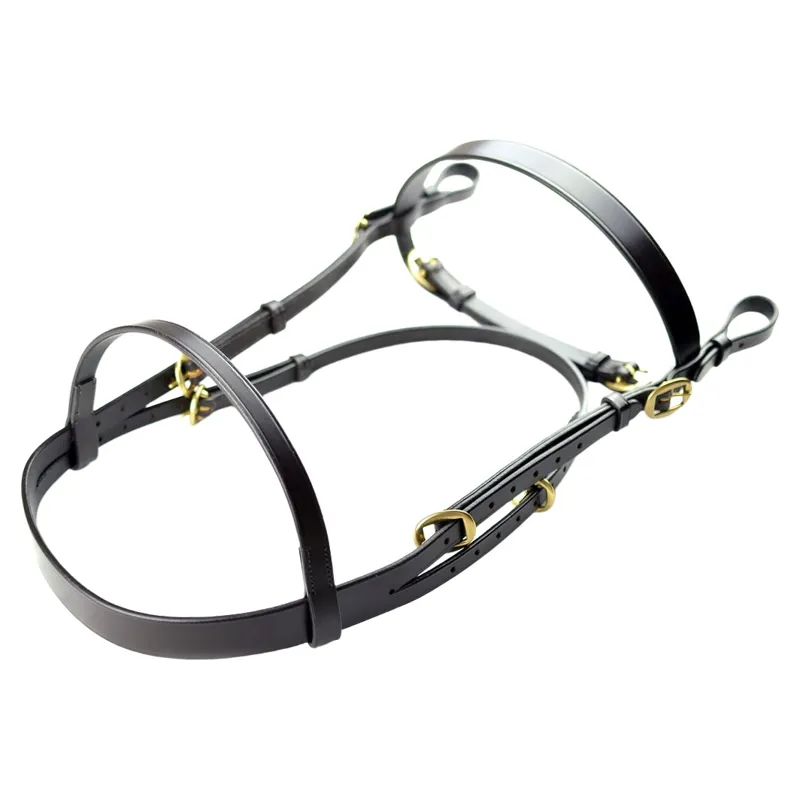 Dever Platinum In Hand Plain Cavesson Bridle - Brown-4