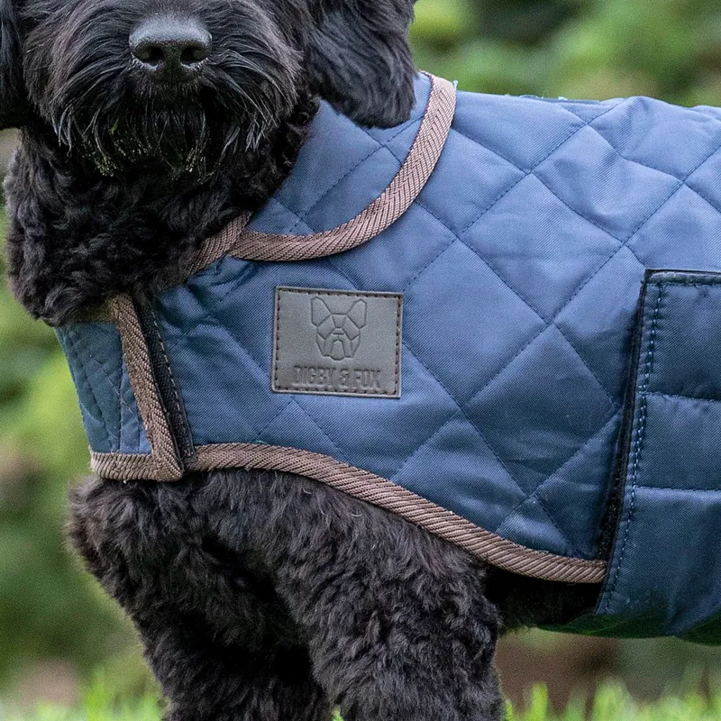 Digby and Fox Heritage Quilted Dog Coat - Indigo-3