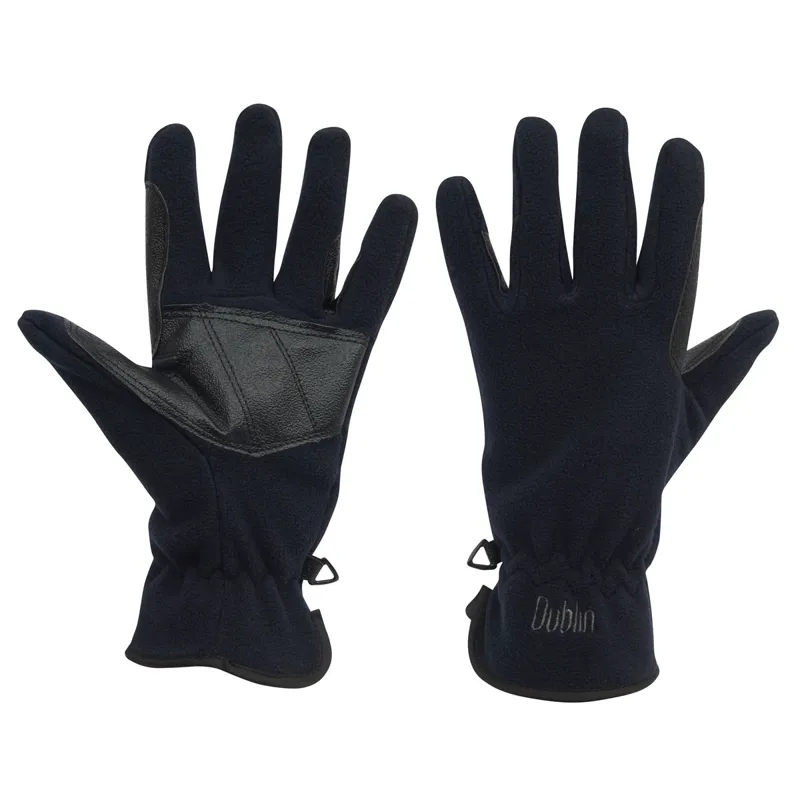 Dublin Polar Fleece Junior Riding Gloves - Navy
