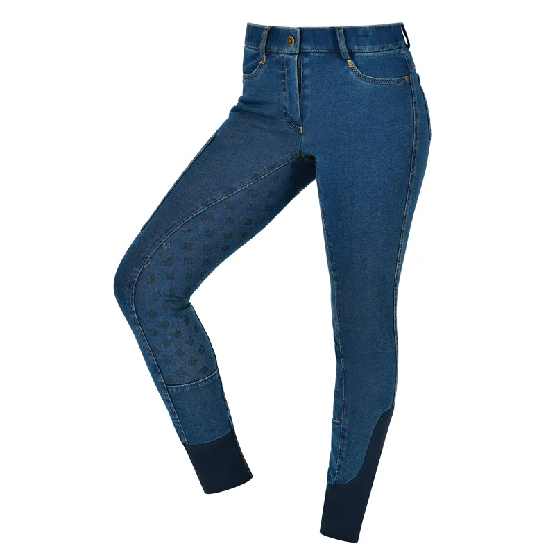 Dublin Shona Full Grip Junior Breeches - Light Blue Denim-5