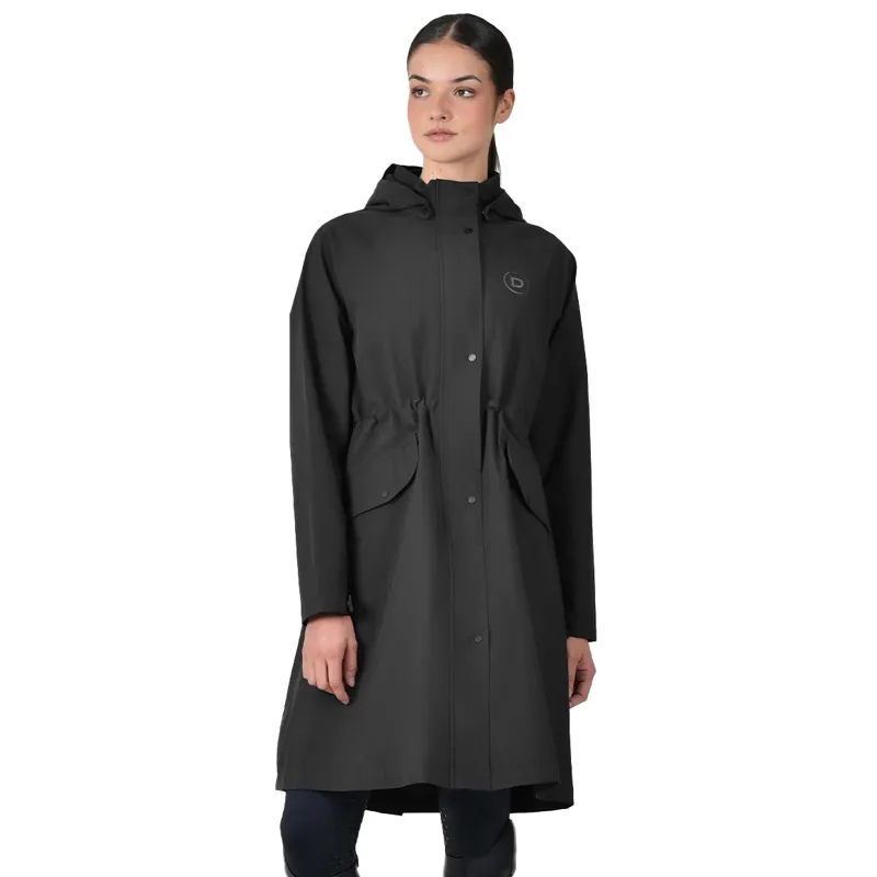Dublin Wet Weather Ladies Long Waterproof Jacket - Black