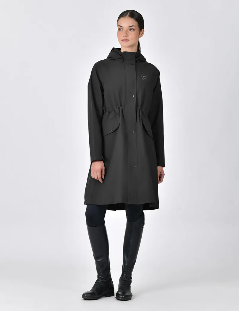 Dublin Wet Weather Ladies Long Waterproof Jacket - Black-1
