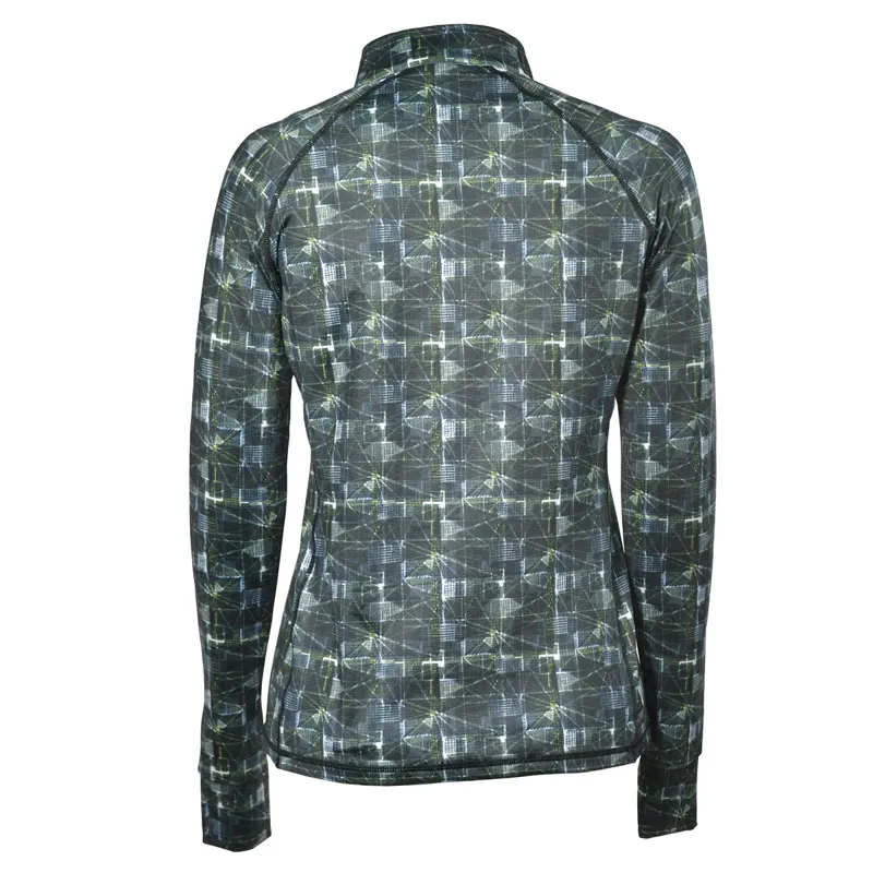 Dublin Sapphire Print Long Sleeve Ladies Top - Emerald-1