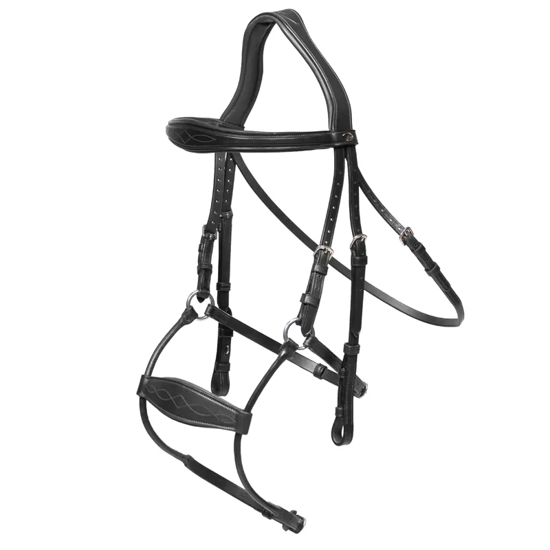 Dy'on Hybrid Anatomical Leather Noseband Bridle - Black