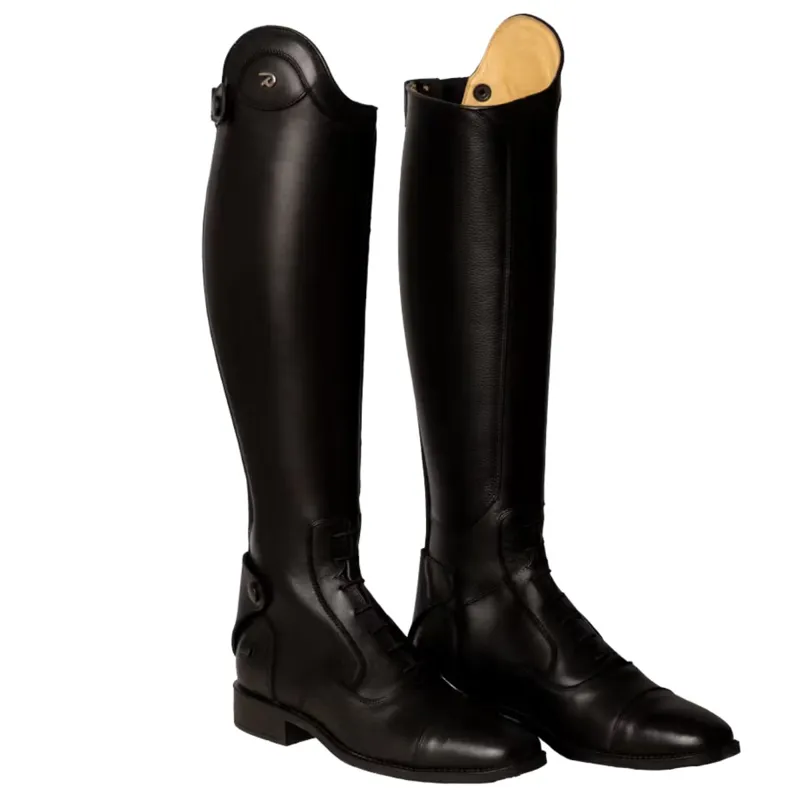 Dyon Laced Tall Riding Boots - Medium Calf - Black