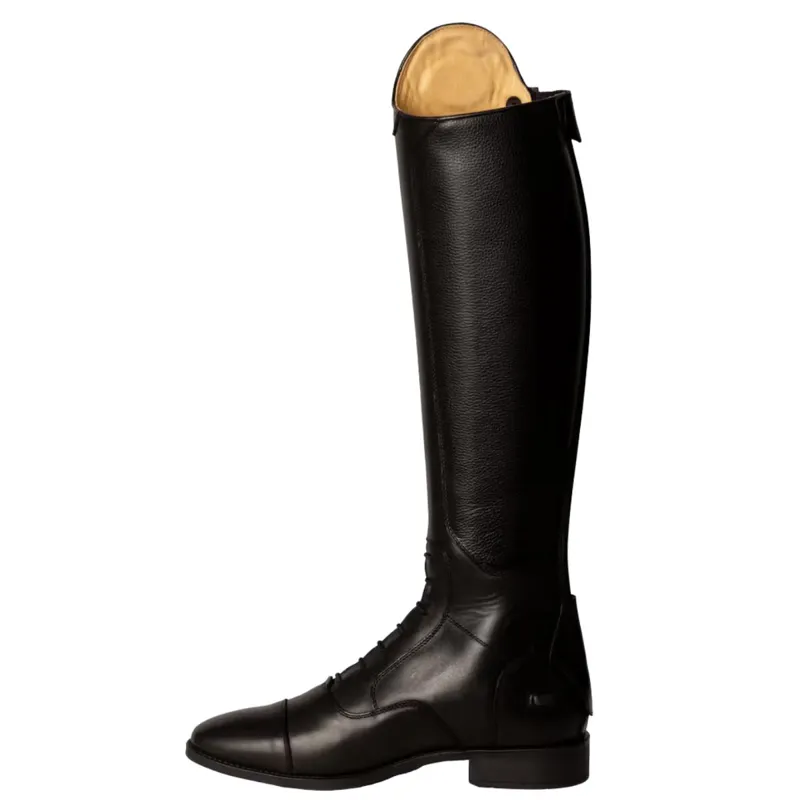 Dyon Laced Tall Riding Boots - Large Calf - Black-9