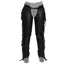 Dy'on Vegan Leather Long Chaps with Fringes - Black