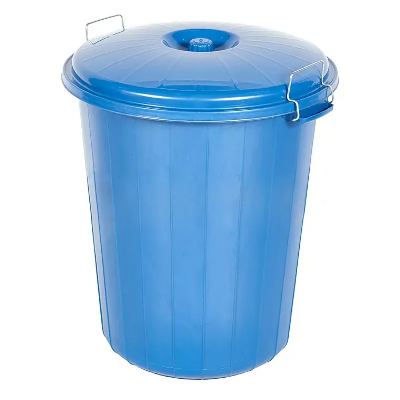 Saddlers 70lt Plastic Dustbin with Lid - Blue