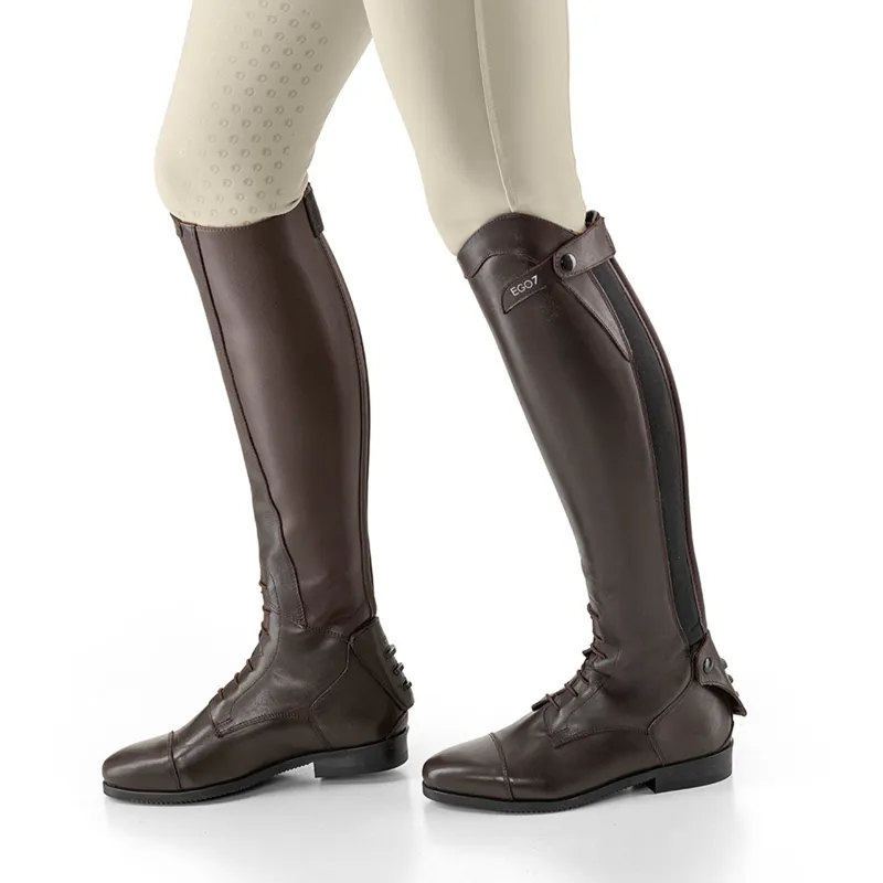 EGO7 Orion Laced Tall Riding Boots - Medium Calf - Brown-1