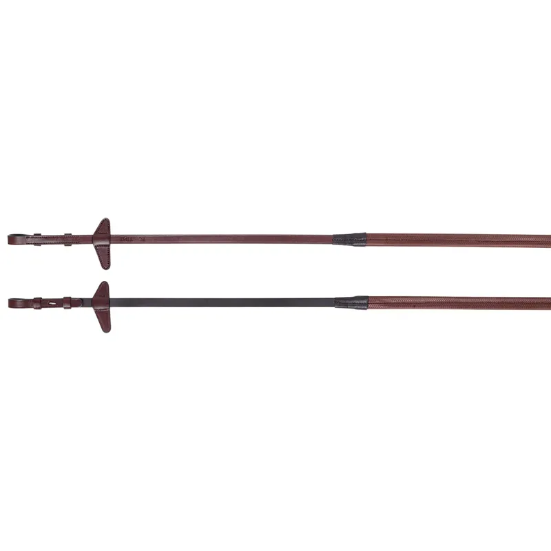 Equiline 4/8 Rubber Reins with Stoppers - Brown