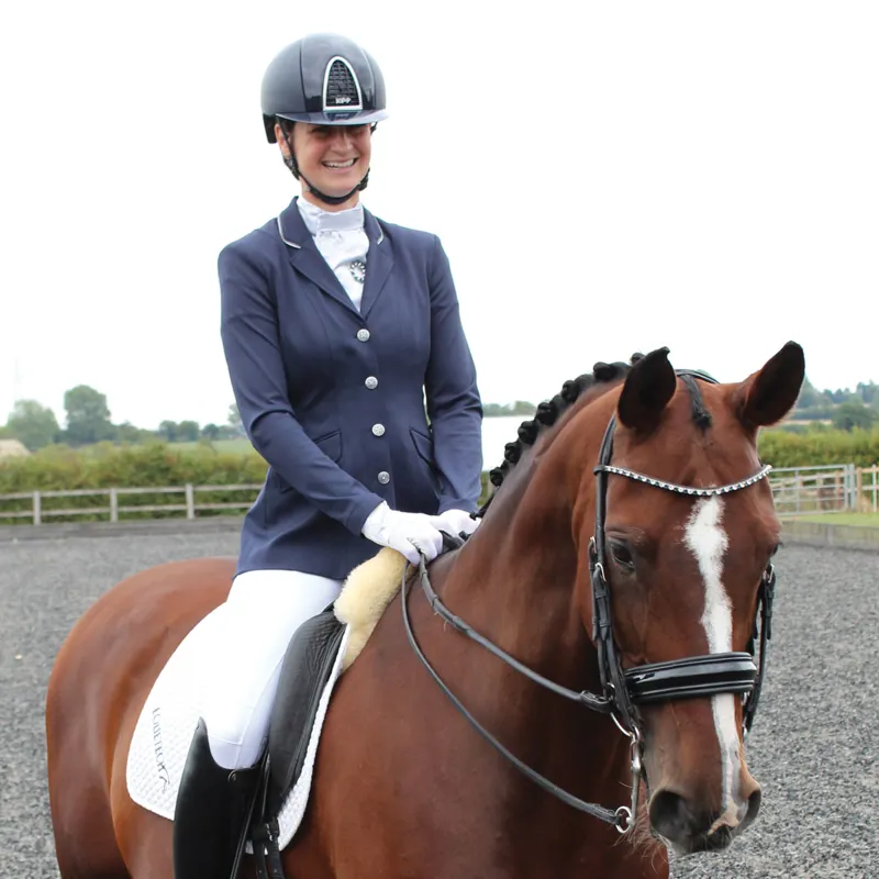 Equetech Jersey Deluxe Womens Show Jacket - Navy/Silver-3