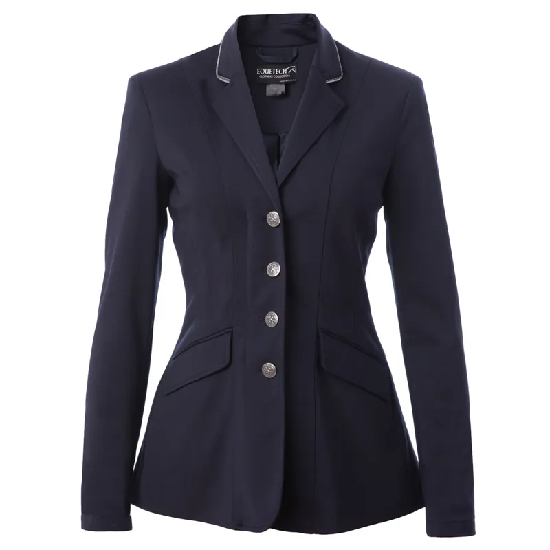 Equetech Jersey Deluxe Womens Show Jacket - Navy/Silver-1