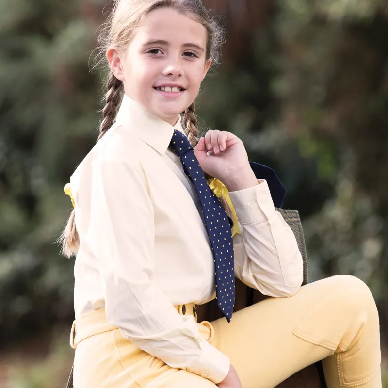Equetech Stretch Long Sleeved Junior Show Shirt - Soft Yellow-2