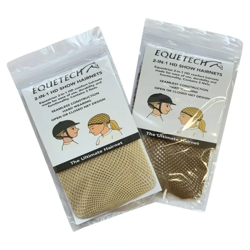Equetech 2-In-1 HD Show Hairnets - Brown