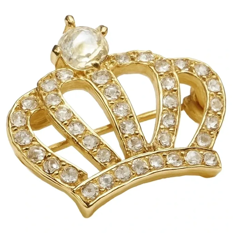 Equetech Crystal Crown Tie Pin - Gold