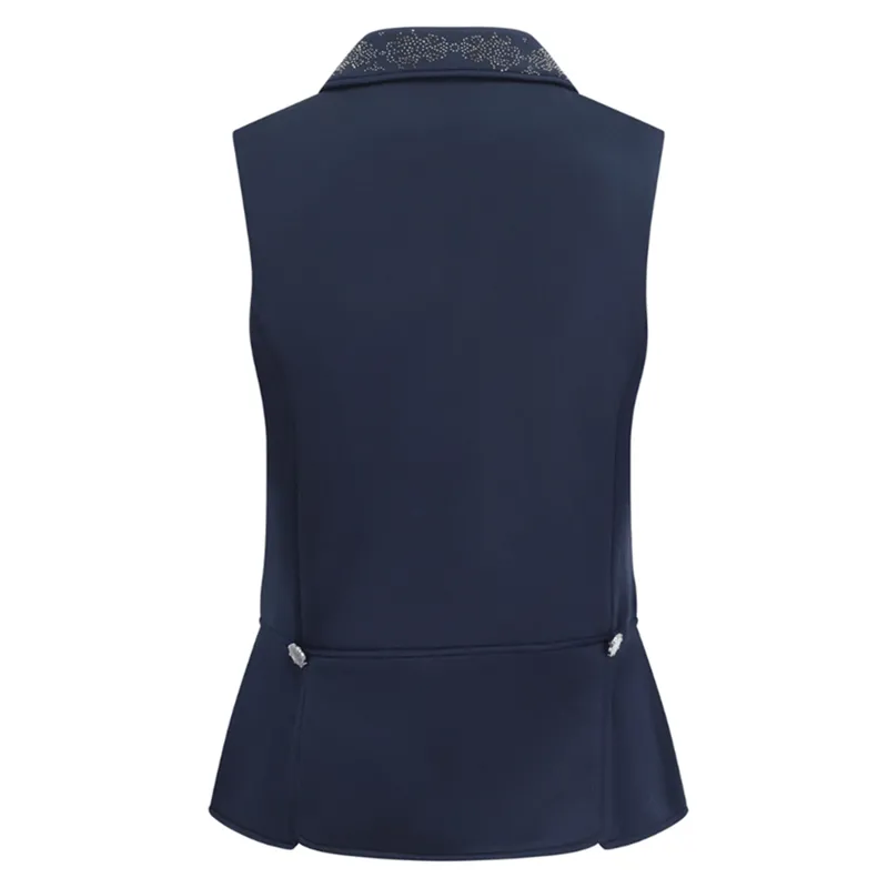 Equetech Crystal Dressage Womens Waistcoat - Navy/Silver-3